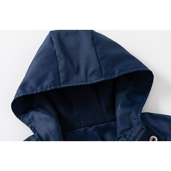Gubotare Toddler Boys Winter Coat Kids' Cozy-Dry Waterproof Rain Jacket with Lining,Navy 4-5 Years
