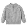 thumbnail image 1 of Gubotare Toddler Boys Winter Sweaters Baby Boys' and Toddler Long Sleeve Quarter Zip Pullover Sweater Size 6-7 Years (Grey,6-7 Years), 1 of 5