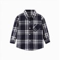 thumbnail image 1 of Gubotare Toddler Button Up Shirt Toddler Jacket Kids Boys Shirt Jacket Plaid Long Sleeve Kids Button Tops for Boys Outerwears 4T 5T, 1 of 1