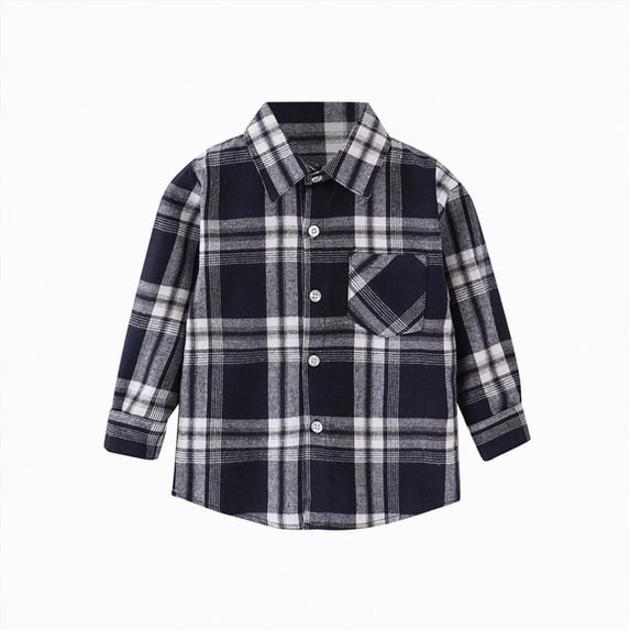 Gubotare Toddler Button Up Shirt Toddler Jacket Kids Boys Shirt Jacket Plaid Long Sleeve Kids Button Tops for Boys Outerwears 4T 5T