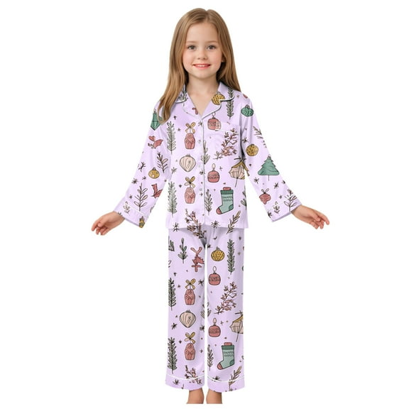 Gubotare Toddler Christmas Pajamas Boy Pajama Sets Long Sleeve Pattern Print Design Soft Comfy Sleepwear 2 Piece PJS 3T 4T (Light Purple,3-4 Years)