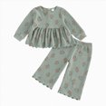 thumbnail image 1 of Gubotare Toddler Clothes for Girls Fall Toddler Girl Clothes Outfits Cute Long Sleeves Top and Pants Sweatsuit 2 Piece Fall Clothing Set 18 24 Months (Green,18-24 Months), 1 of 5