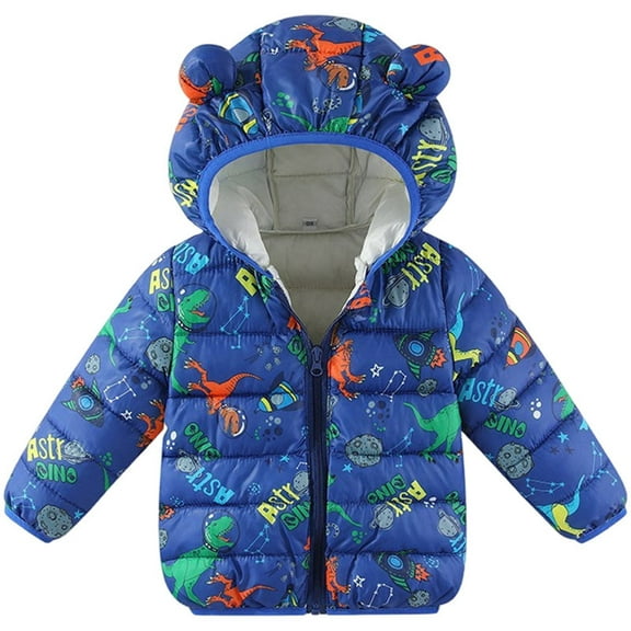 Gubotare Toddler Coat Baby Kids Hooded Winter Coat Puffer Down Jacket Windproof Fleece Lined Size 2T 3T (Blue,2-3 Years)