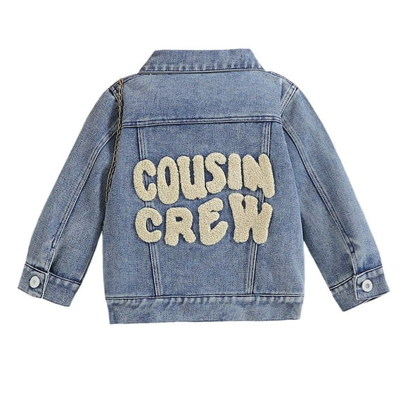 Gubotare Toddler Denim Jacket for Girls Girls Denim Shirt Oversized Button Down Long Sleeve Jean Shirt Fall Jacket Tops with Pocket Size 4T 5T (Beige,4-5 Years)
