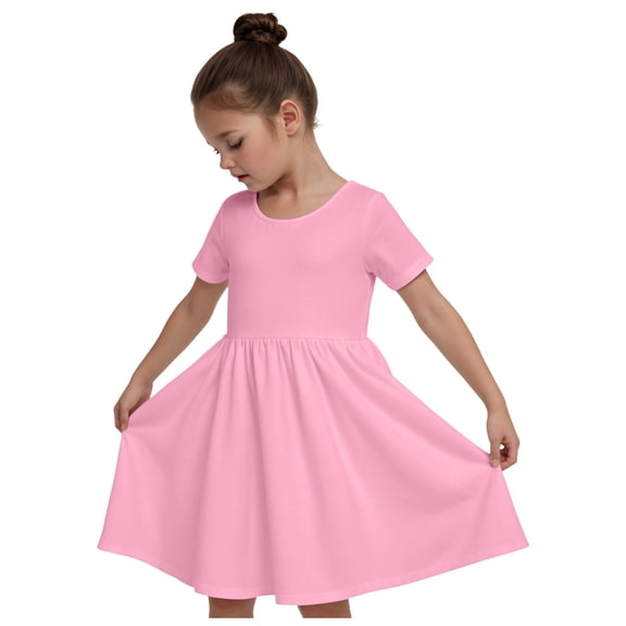 Gubotare Toddler Dresses Birthday Toddler Baby Girls Summer Dress Chiffon Princess Tutu Dress Floral Beachwear Sundress Skirt Little Girl Clothes (Pink,Size 7-8 Years)