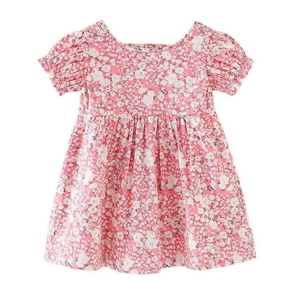 Gubotare Toddler Dresses for Girl Baby Toddler Girls Dress Clothes Spring Summer Short Sleeve Casual Sundress Outfits Clothing Pink Butterfly Size 5-6T (Light Pink,5-6 Years)