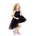 thumbnail image 1 of Gubotare Toddler Dresses Semi Formal Girls Dress Tutu Fluffy Summer Dresses Belted Wedding Party Flower Girls'Dress 4T 6T (Black,4-6 Years), 1 of 6