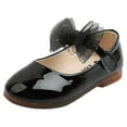thumbnail image 1 of Gubotare Toddler Flower Girl Dress Shoes - Girl Ballet Flats Party School Shoes Wedding (Black,11), 1 of 7