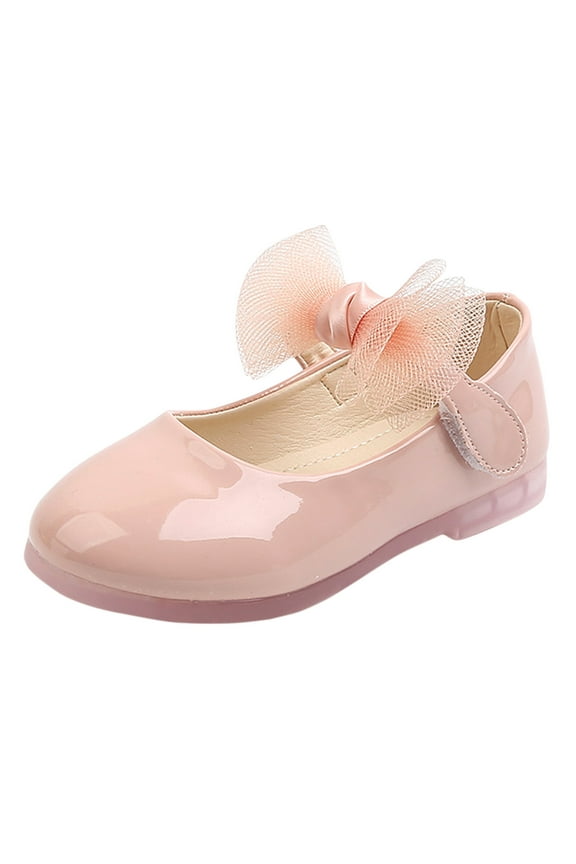 Toddler Flower Girl Dress Shoes - Girl Ballet Flats Party School Shoes Wedding (Pink,6.5)