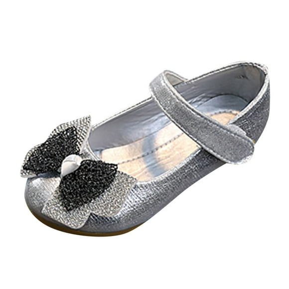 Gubotare Toddler Flower Girl Dress Shoes - Girl Ballet Flats Party School Shoes Wedding (Silver,3.5)
