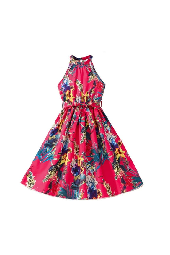 Toddler Flower Girl Dresses for Wedding Dresses for Girls Vintage Dress 50s 1950 Outfit Kids Girl Polka Dot Flower Checkered Party Dresses (Red,Size 8-9 Years)