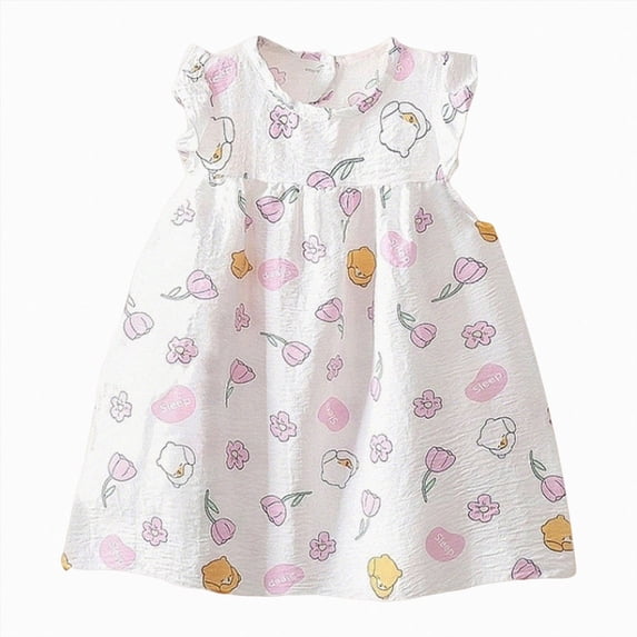 Gubotare Toddler Girl Beach Dress Summer Baby Girl Clothes Toddler Dress Embroidery Party Princess Vintage Plaid Dresses Summer Clothes 12 18 Months (White,12-18 Months)