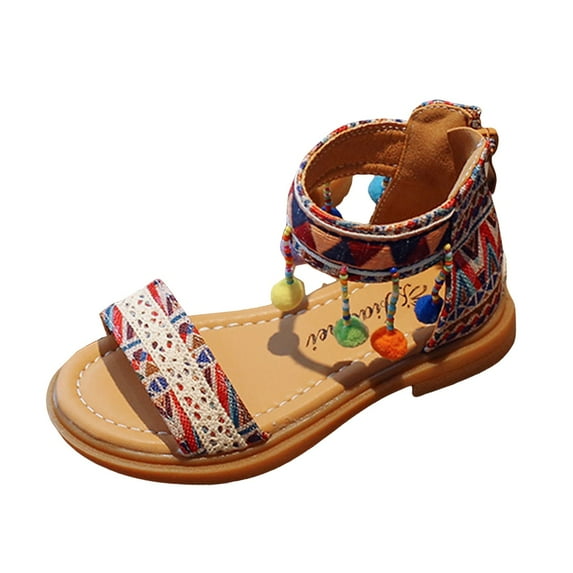 Gubotare Toddler Girl Beach Sandals Kids Boys Sandals Summer Outdoor Athletic Double Strap Open-Toe Beach Sandals Sport (Toddler/Little Kid) Size 12 (Red,Little Kids 12)