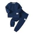 thumbnail image 1 of Gubotare Toddler Girl Clothes Fall Sets Girls Clothes Outfits Crewneck Cute Print Sweatshirt Top and Pants Size 4T 5T (Navy,4-5 Years), 1 of 3