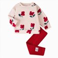 thumbnail image 1 of Gubotare Toddler Girl Clothes Floral Printed Sweatshirt Pants 2Pcs Fall Outfits for Little Girls Clothing Set,Size 2-3 Years, 1 of 7