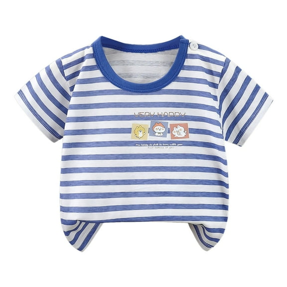 Gubotare Toddler Girl Clothes Girls' Short Sleeve Crop Tops Kids' Summer Dance Cropped T Shirts (Blue,Size 6-12 Months)