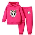 thumbnail image 1 of Gubotare Toddler Girl Clothes Sets Girls Pullover Hoodie and Jogger Sweatpants Clothing Set - Little and Big Girl Size 5T 6T (Hot Pink,5-6 Years), 1 of 7