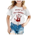 thumbnail image 1 of Gubotare Toddler Girl Halloween Shirt Cutest Pumpkin in The Patch T-Shirt Pumpkin Graphic Short Sleeve Tee Tops Toddler Girl Halloween Tee (White,6-7 Years), 1 of 5