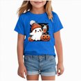 thumbnail image 1 of Gubotare Toddler Girl Halloween Shirt Kids Toddler Baby Girl Girl Halloween Pumpkin T-Shirt Summer Tops Short Sleeve Crewneck 18 24 Months (Blue,18-24 Months), 1 of 5