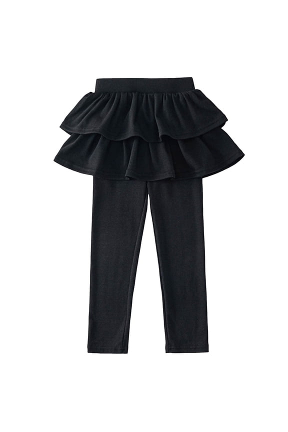 Toddler Girl Leggings Girls School Uniform Pants Leggings with Skirts Stretch Warm Jegging Size 4T 5T (Black,4-5 Years)