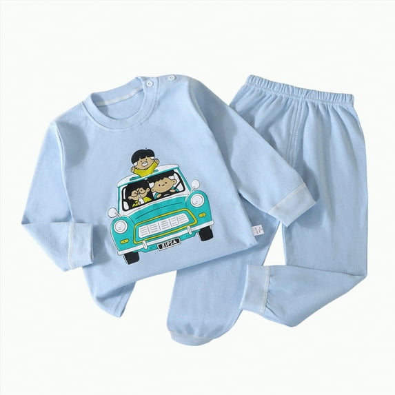 Gubotare Toddler Girl Pajamas Baby Toddler Girls Long Sleeve Top and Pants 2 Piece Pajama Sets 3T 4T (Blue,3-4 Years)