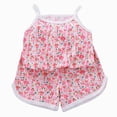 thumbnail image 1 of Gubotare Toddler Girl Pajamas Girls Short Sleeve Top and Sleep Short Pajama Set, 2-Piece 1T 2T (Red,1-2 Years), 1 of 9