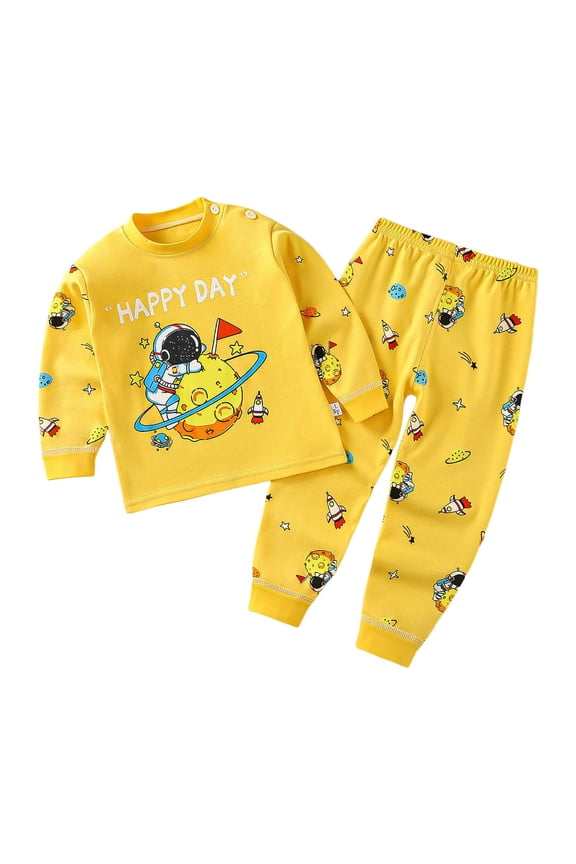 Toddler Girl Pajamas Posh Girls Pajamas - PJs for Kids Made of Soft Material, Long Sleeve Toddler PJs & Matching Girls Pajama Sets Size 3T 4T (Light Yellow,3-4 Years)