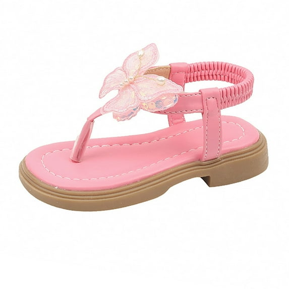 Gubotare Toddler Girl Sandals Girls Sandals Strappy Casual with Zipper Comfort Summer Shoes Size 11 (Pink,Little Kids 11)