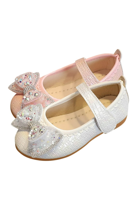 Toddler Girl Sandals Girls Sandals Toddler Little Kid Closed-Toe T Strap Flats Dress Sandals Summer Shoes (White,10)