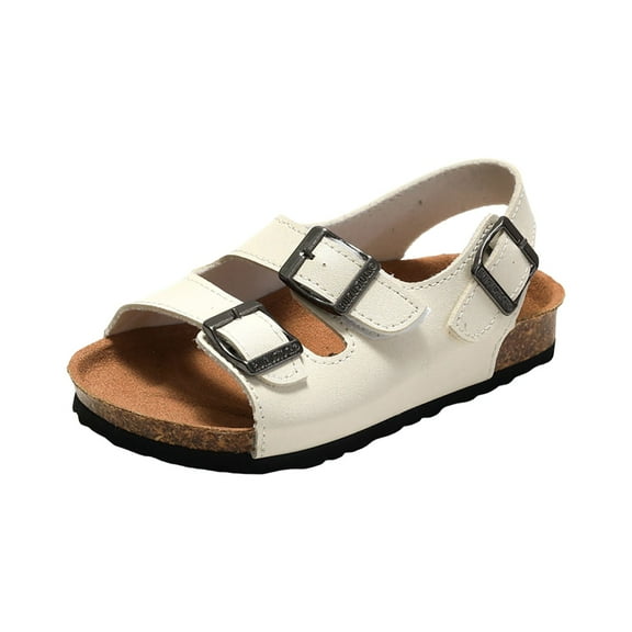Gubotare Toddler Girl Shoes Sandals Girls Casual Sandals Cute Open Toe Breathable Summer Shoes(Toddler/Little Kid/Big Kid) Size 2 (White,Big Kids 2)