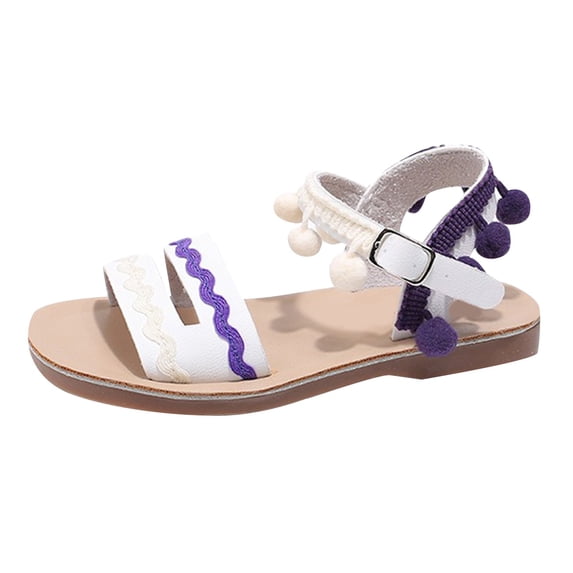 Gubotare Toddler Girl Shoes Sandals Girls Sandals Toddler/Little Kid Cute Open Toe Flats Dress Sandals Summer Shoes,Purple 9