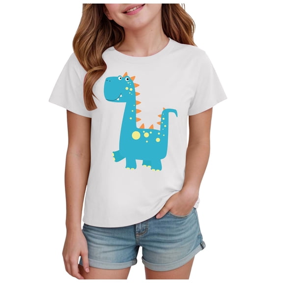 Gubotare Toddler Girl Summer Clothes Girls' Casual Short Sleeve T Shirts Kids' Loose Soft Tops (White,Size 3-4 Years)