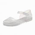 thumbnail image 1 of Gubotare Toddler Girl Summer Shoes Toddler Girls Jelly Shoes Soft Jellies Sandals Rubber Sole Closed Toe Beach Summer Mary Jane Kids Princess Dress Flat Size 11.5 (Silver,Little Kids 11.5), 1 of 7