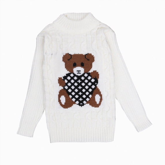 Gubotare Toddler Girl Sweater Girls Crewneck Long Sleeve Lightweight Sweaters Pullover Kids Soft Tops 2T 3T (White,2-3 Years)