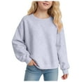 thumbnail image 1 of Gubotare Toddler Girl Sweatshirt Toddler Baby Girl Sweatshirt Pullover Girls Shirt Crewneck Tops Warm Fall Winter Clothes Size 2T 3T (Light Gray,2-3 Years), 1 of 5