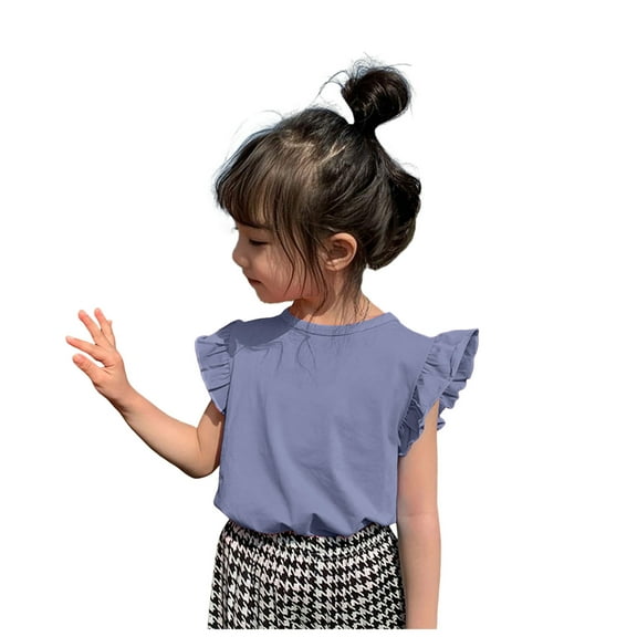 Gubotare Toddler Girl T Shirt Girls T Shirts Short Sleeve Summer Shirts Fashion Crewneck Tops Tee Blouse Size 4T 5T (Blue,4-5 Years)