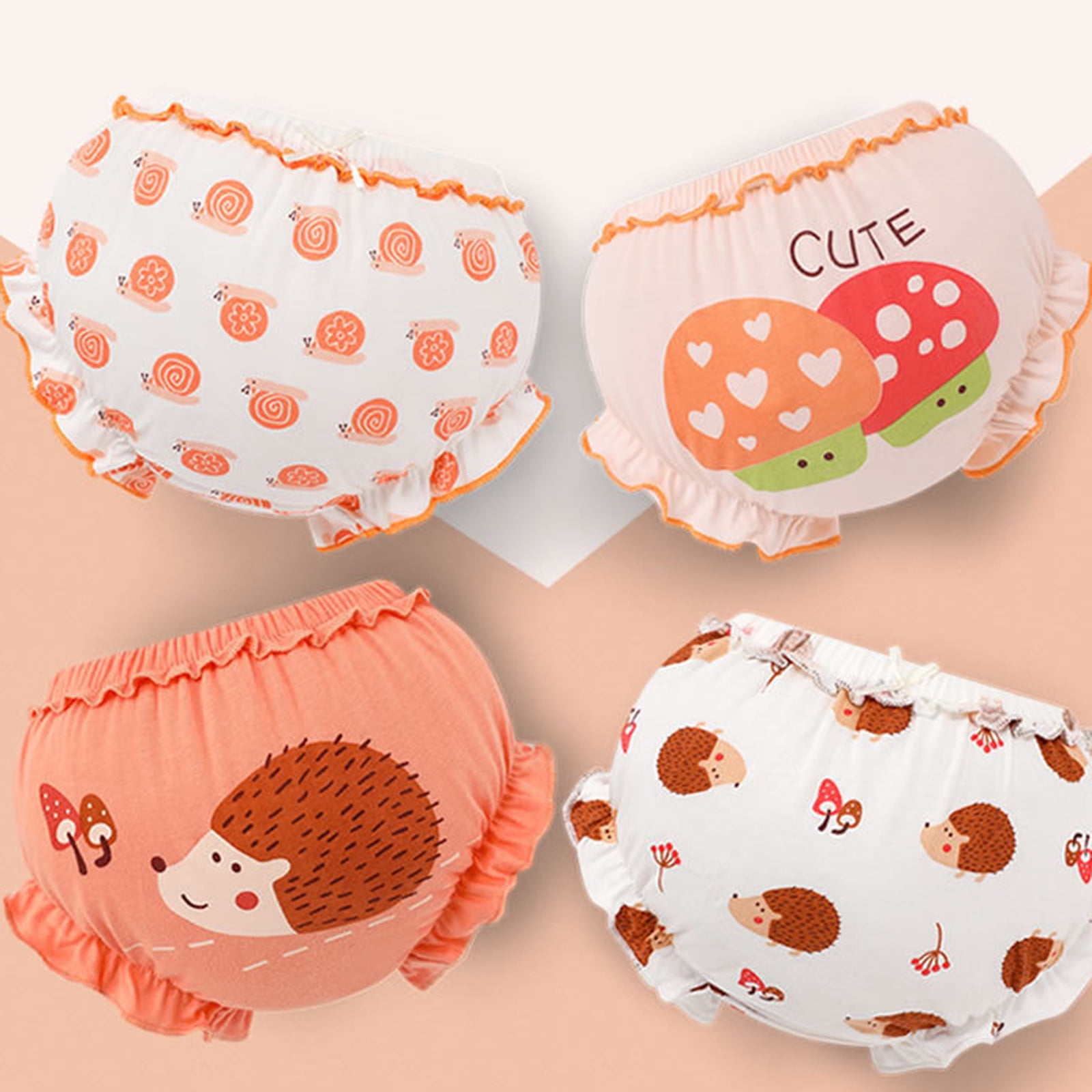 Gubotare Toddler Girl Underwear Girls' Cotton Panties Baby Toddler Soft Underwear Multipack (Orange,4-5 Years)