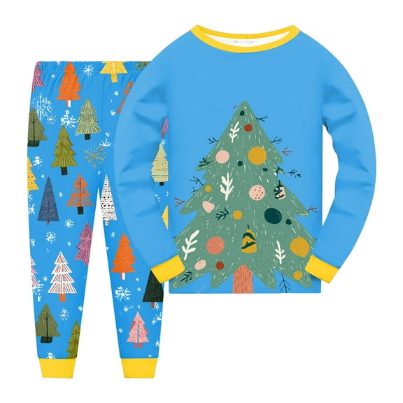 Gubotare Toddler Girls Christmas Pajamas Sets 2-Piece Girls Pajamas, Long Sleeve Tie Dyed Girls Pajamas 2T 3T (Sky Blue,2-3 Years)