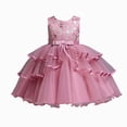 thumbnail image 1 of Gubotare Toddler Sundress for Wedding Lace Sleeveless Girls Princess Tulle Gown Party Holiday Formal Dress 3T 4T (Rose Red,3-4 Years), 1 of 5