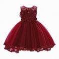 thumbnail image 1 of Gubotare Toddler Girls Dress Baby Girls Dress Ruffle Lace Backless Bowknot with Headwear Pageant Party Flower Wedding Dresses 6 12 Months (Watermelon Red,6-12 Months), 1 of 7