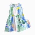 thumbnail image 1 of Gubotare Toddler Girls Dresses Party Girls Summer Short Sleeve Dress A Line Swing Basic Twirl Party Dresses 5T 6T (Green,5-6 Years), 1 of 3