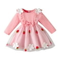 thumbnail image 1 of Gubotare Toddler Girls Dresses Toddler Girl Dress Girls Sweater Dresses Long Sleeve Casual Fall Dresses for Kids Size 3T 4T(Pink,3-4 Years), 1 of 7