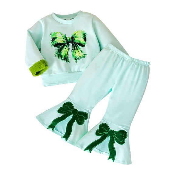 Gubotare Toddler Girls Fashion Outfits Baby Girl Outfit Sweatshirt Fall Long Sleeve Shirt Pants Set Size 18 24 Months (Light Blue,18-24 Months)