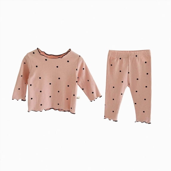 Gubotare Toddler Girls Pajamas Cute Little & Big Girls Pajamas - Comfy Long Sleeves 2PCS PJS 6 12 Months (Pink,6-12 Months)