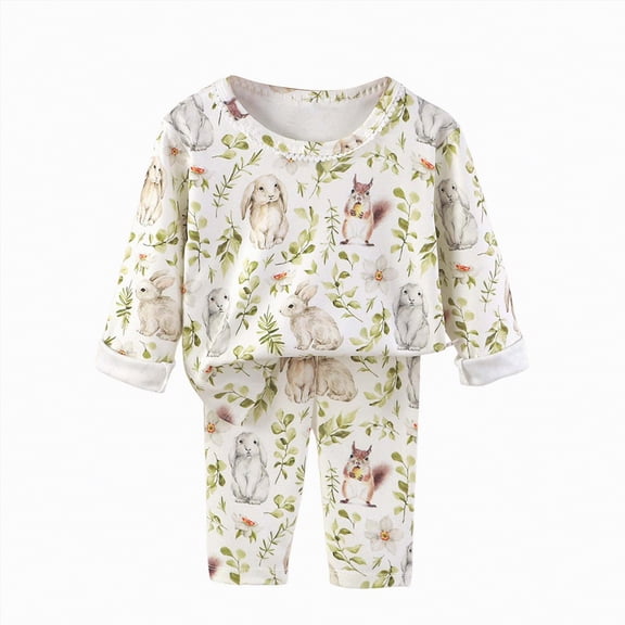 Gubotare Toddler Girls Pajamas Little Little Girls Pajamas Long Sleeve PJs Pajamas 2T 3T (Green,2-3 Years)