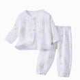 thumbnail image 1 of Gubotare Toddler Girls Pajamas Toddler Pajamas Soft, Breathable Long-Sleeve Pajama Set for Kids, Sleepwear 9 12 Months (Light Yellow,9-12 Months), 1 of 4