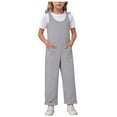thumbnail image 1 of Gubotare Toddler Girls Romper Little Girl Summer Rompers Sleeveless One Piece Jumpsuits Size 5-6T (Grey,5-6 Years), 1 of 5
