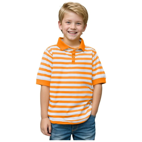 Gubotare Toddler Golf Polo Boys Short Sleeve Pique Polo Shirts Summer Casual Uniform Sport Tops (Orange,Size 1-2 Years)