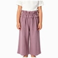 thumbnail image 1 of Gubotare Toddler Harem Pants Pattern Fashionable and Casual Girls' Pants, Featuring Wide Leg Print Patchwork Striped Sweatpants Design 5T 6T (Purple,5-6 Years), 1 of 4