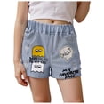 thumbnail image 1 of Gubotare Toddler Jean Shorts Toddler Girls Pull on Denim Shorts Elastic Waist Embroidered Love Print High Waisted Jeans Short Baby Summer Beach Wear (Dark Blue,Size 5-6 Years), 1 of 5